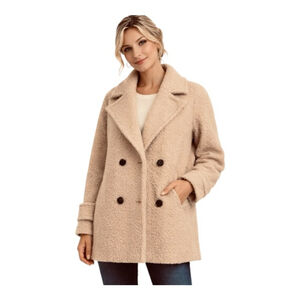 NWT Women's BCBGeneration Pea Coat in Beige Oatmeal Size M